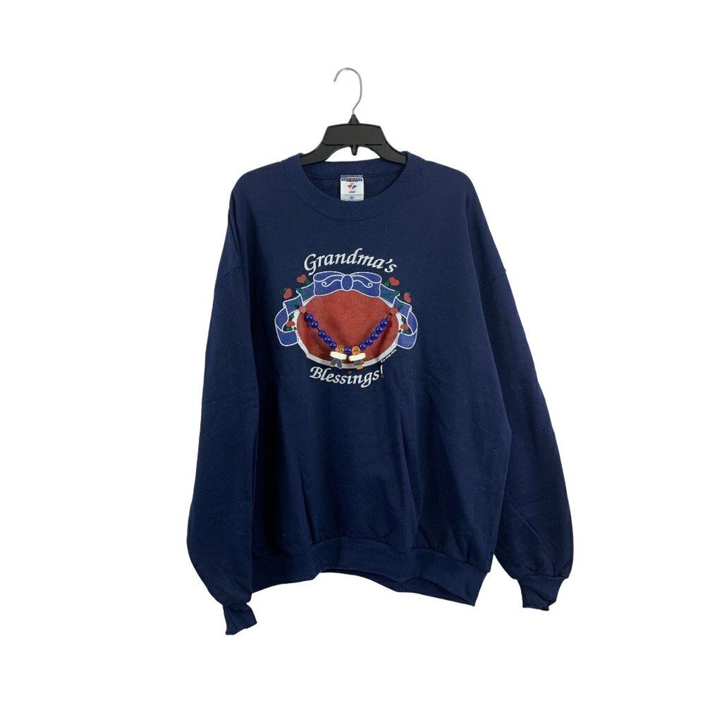 Jerzees Women's Navy Blue Granny Sweater